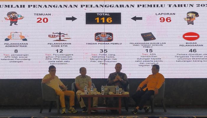 Bawaslu Sulteng Tangani 116 Pelanggaran Pemilu Sepanjang 2024