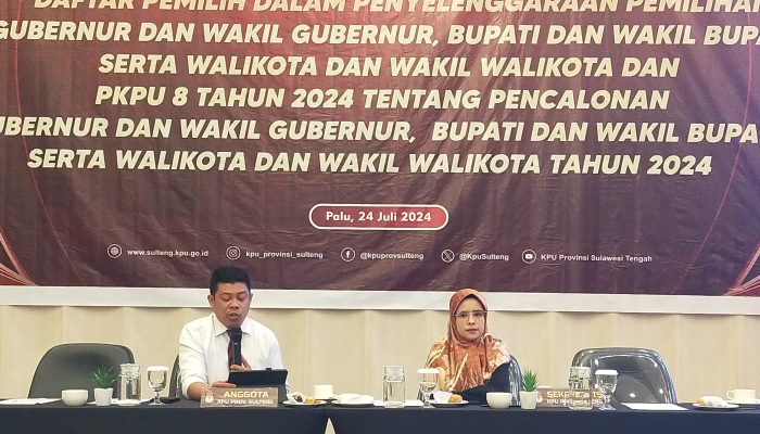 KPU Sulteng Sosialisasikan PKPU Penyusunan Daftar Pemilih dan Pencalonan Kepala Daerah 2024