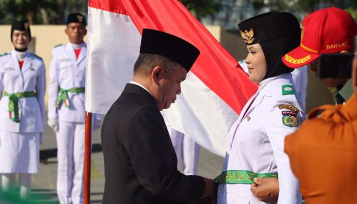 Paskibraka Palu 2024 dikukuhkan. Putri Banyak Yang Mengenakan Hijab