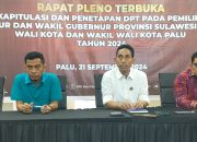 Tiga Paslon Wali Kota dan Wakil Wali Kota Palu ditetapkan, Besok Undian Nomor Urut