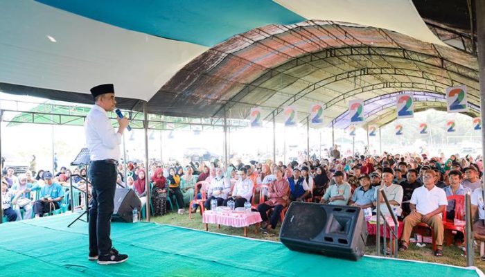 Ribuan Warga Desa Olonggata Parimo Antusias tatap Muka Dengan Anwar Hafid