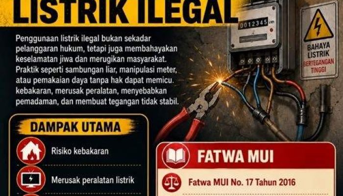 Penggunaan Listrik Ilegal Ancam Keselamatan dan Melanggar Fatma MUI terkait Pencurian Listrik